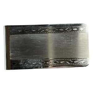 Kenneth Cole New York Silver‎ Tone Etched Money Clip Boxed